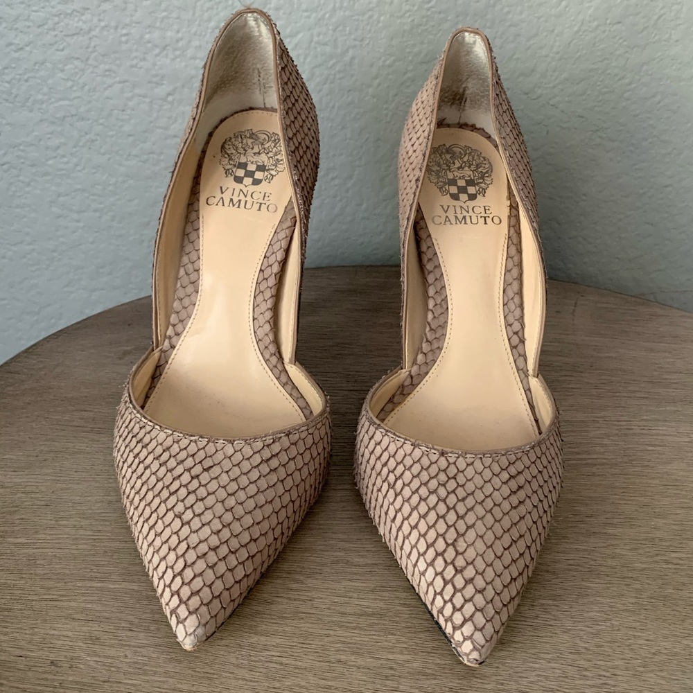 Vince Camuto Nude Snake Pumps